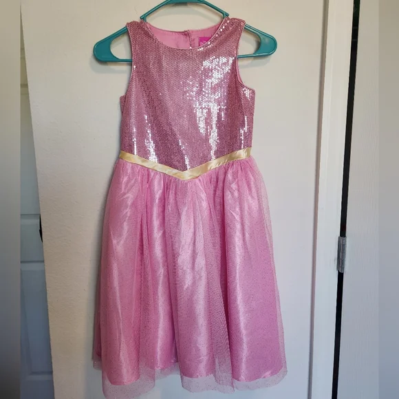 Avon Disney princess Aurora party dress size 7/8 sequins top multi layer bottom - Picture 3 of 13